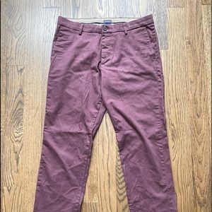 DOCKERS MEN FLEX SLIM FIT JEANS PANTS SIZE 34 X 32 RED MAROON FESTIVE